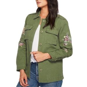 Levi Strauss & Co. Embroidered Military Jacket Shacket Army Green Size XS